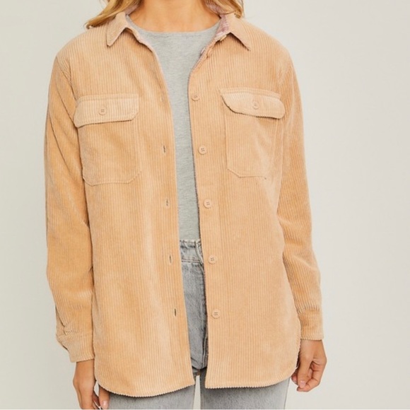 NWT Corduroy Fleece plaid Flannel reversible Shacket - Picture 11 of 11